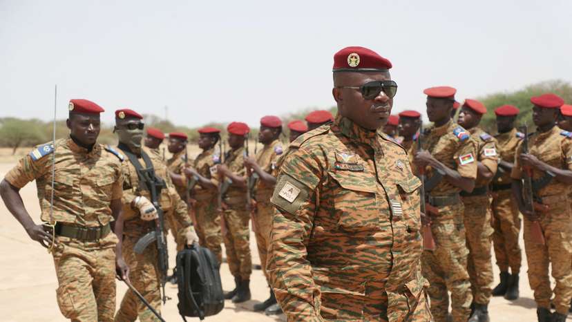 FILE PHOTO: Burkina Faso President Lieutenant Colonel Paul-Henri Damiba visits Seytenga