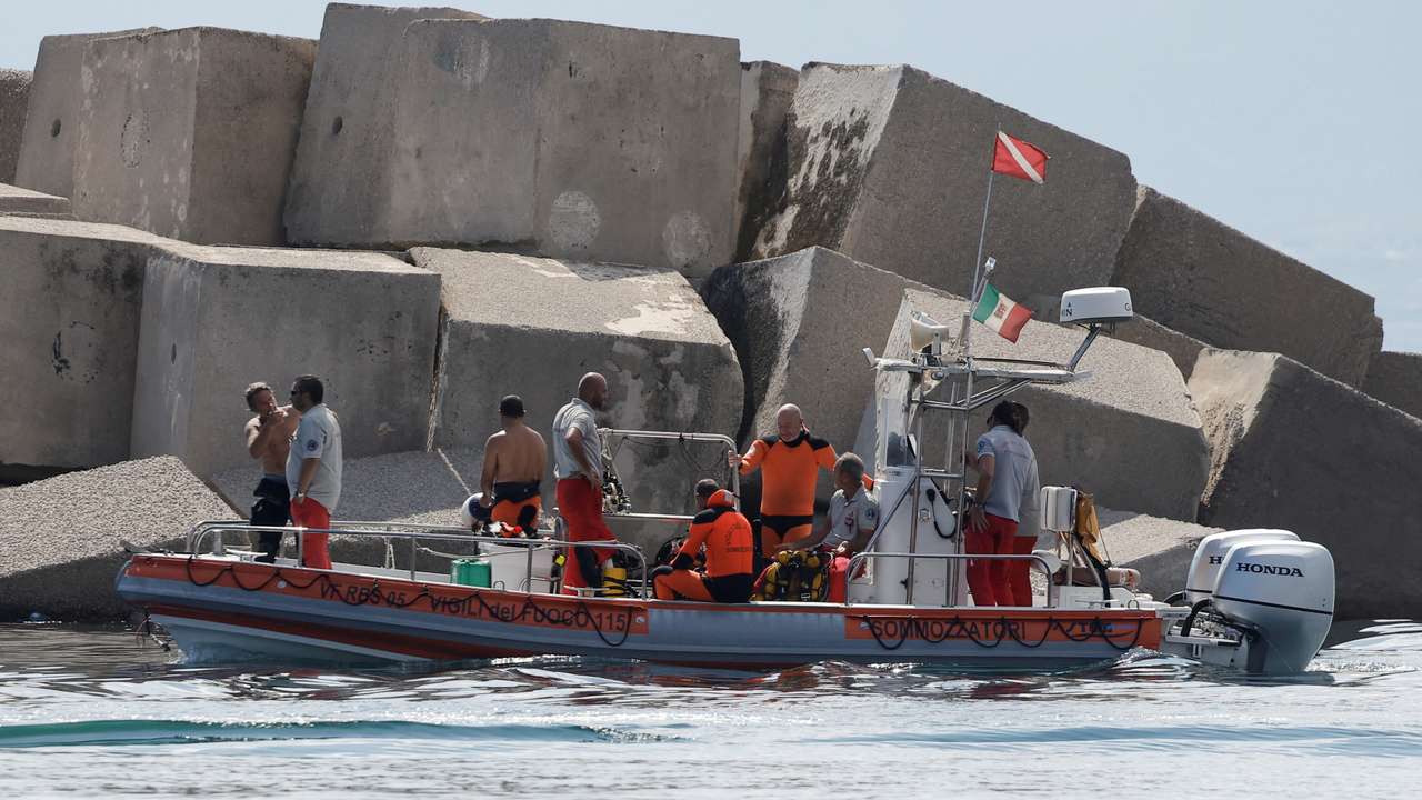 Rescue operations continue after a luxury yacht sank off Sicily