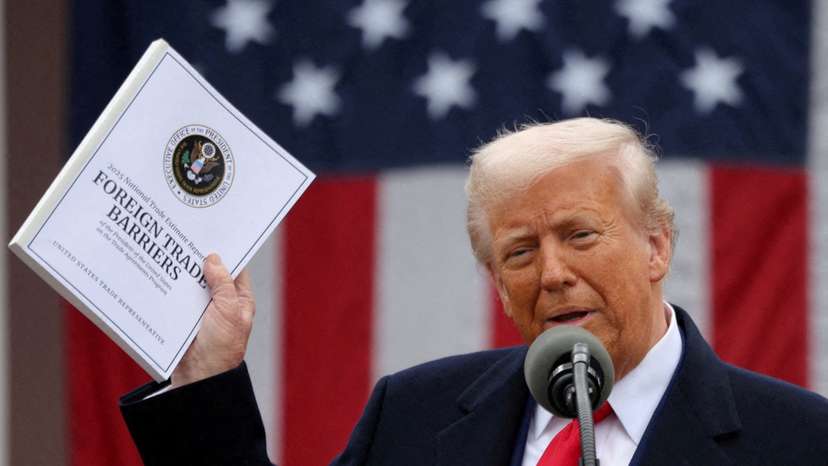 FILE PHOTO: U.S. President Trump delivers remarks on tariffs, at the White House