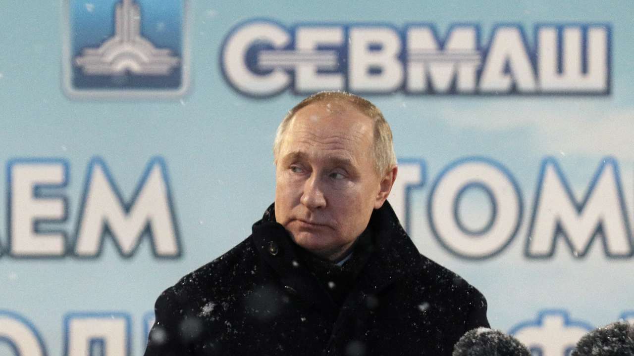 Russian President Vladimir Putin visits the naval base in the northern city of Severodvinsk