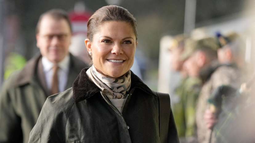 Swedish Crown Princess Victoria and Prince Daniel visit STANTA training camp where Swedish military personnel train Ukrainian soldiers