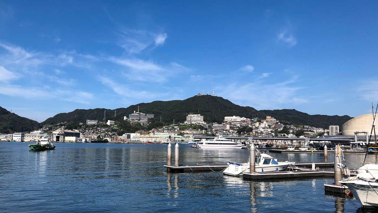 A general view shows Nagasaki port amid the coronavirus disease (COVID-19) outbreak in Nagasaki