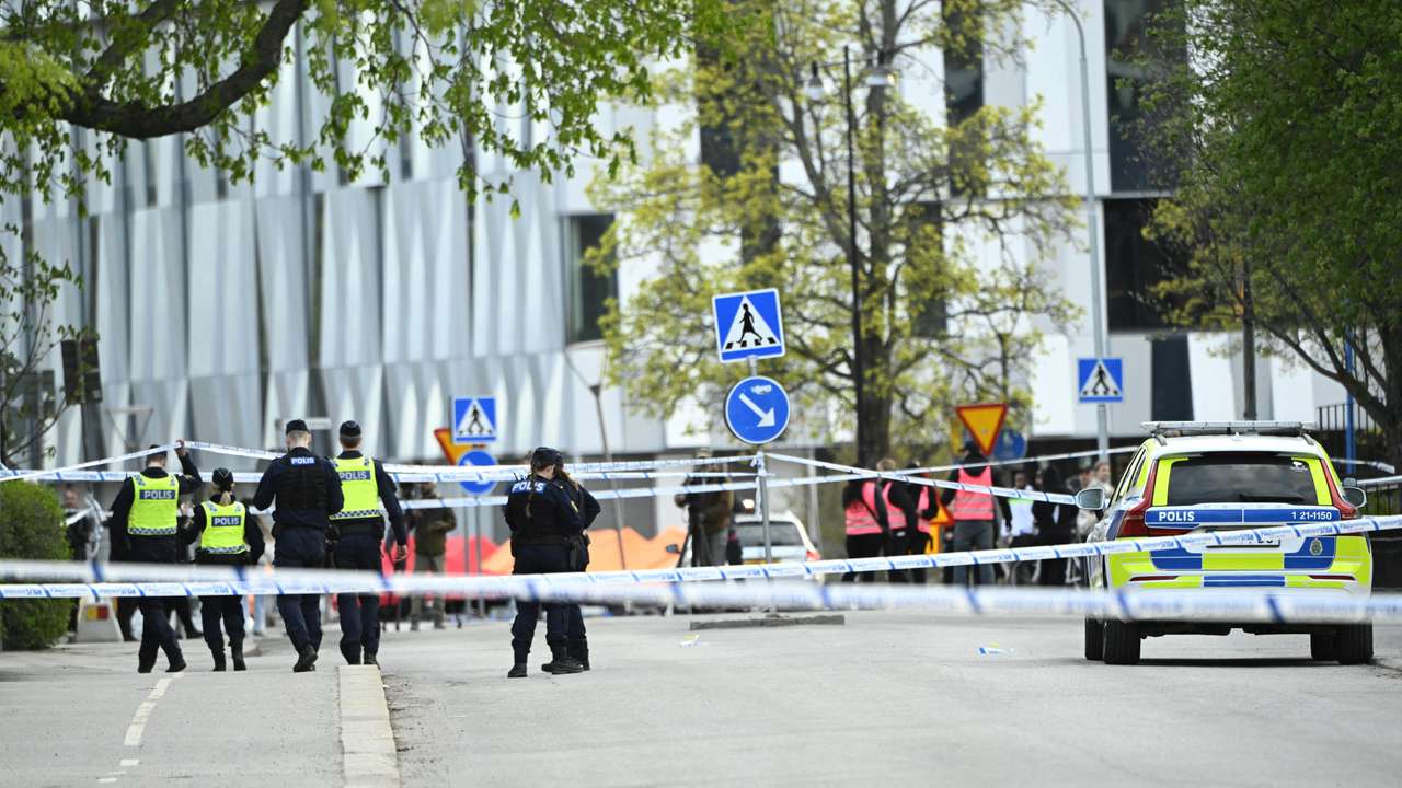 Several people injured after a series of loud bangs that indicated gunfire, in Uppsala
