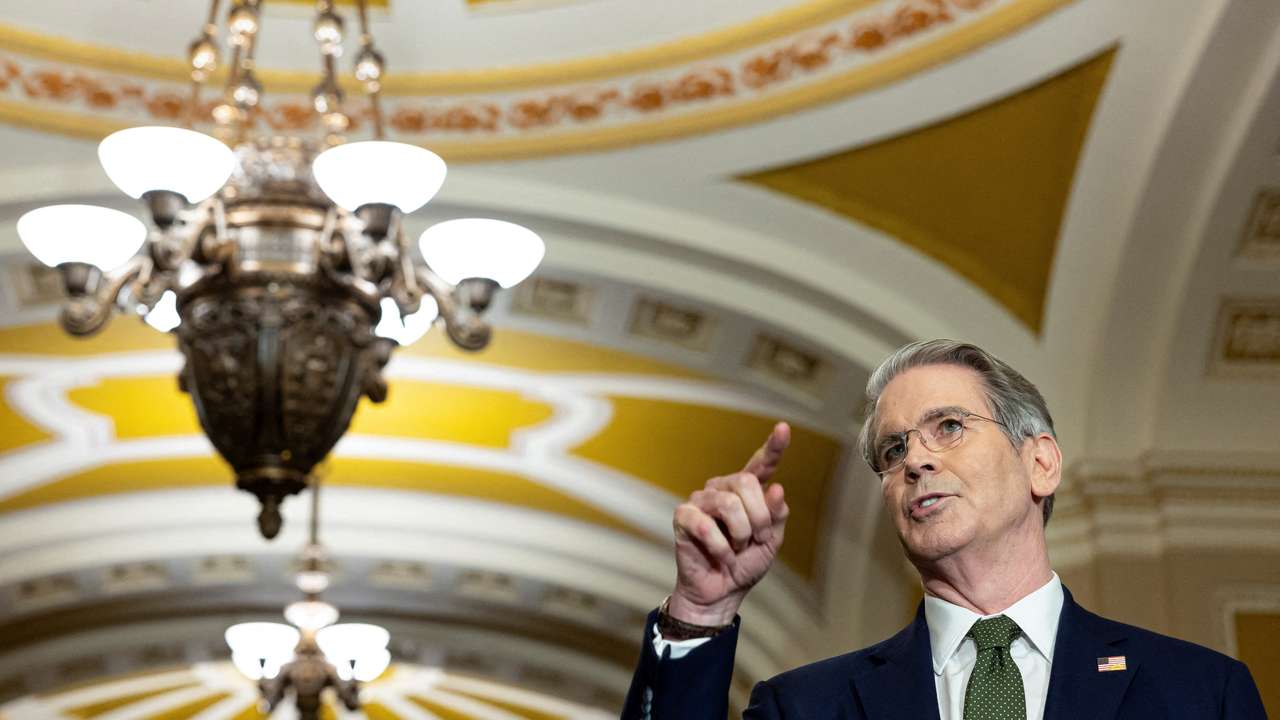U.S. Secretary of the Treasury Scott Bessent speaks during a press conference following a weekly policy luncheon on Capitol Hill in Washington, D.C.