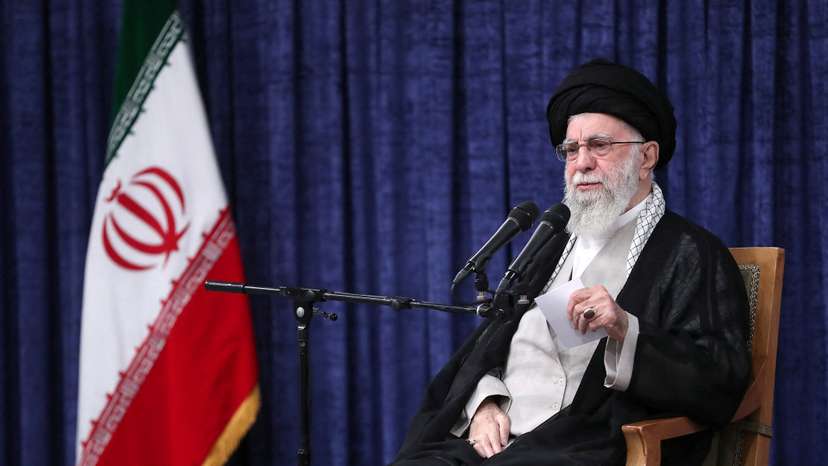 Iran's Supreme Leader Ayatollah Ali Khamenei speaks during a meeting with Judiciary Officials in Tehran