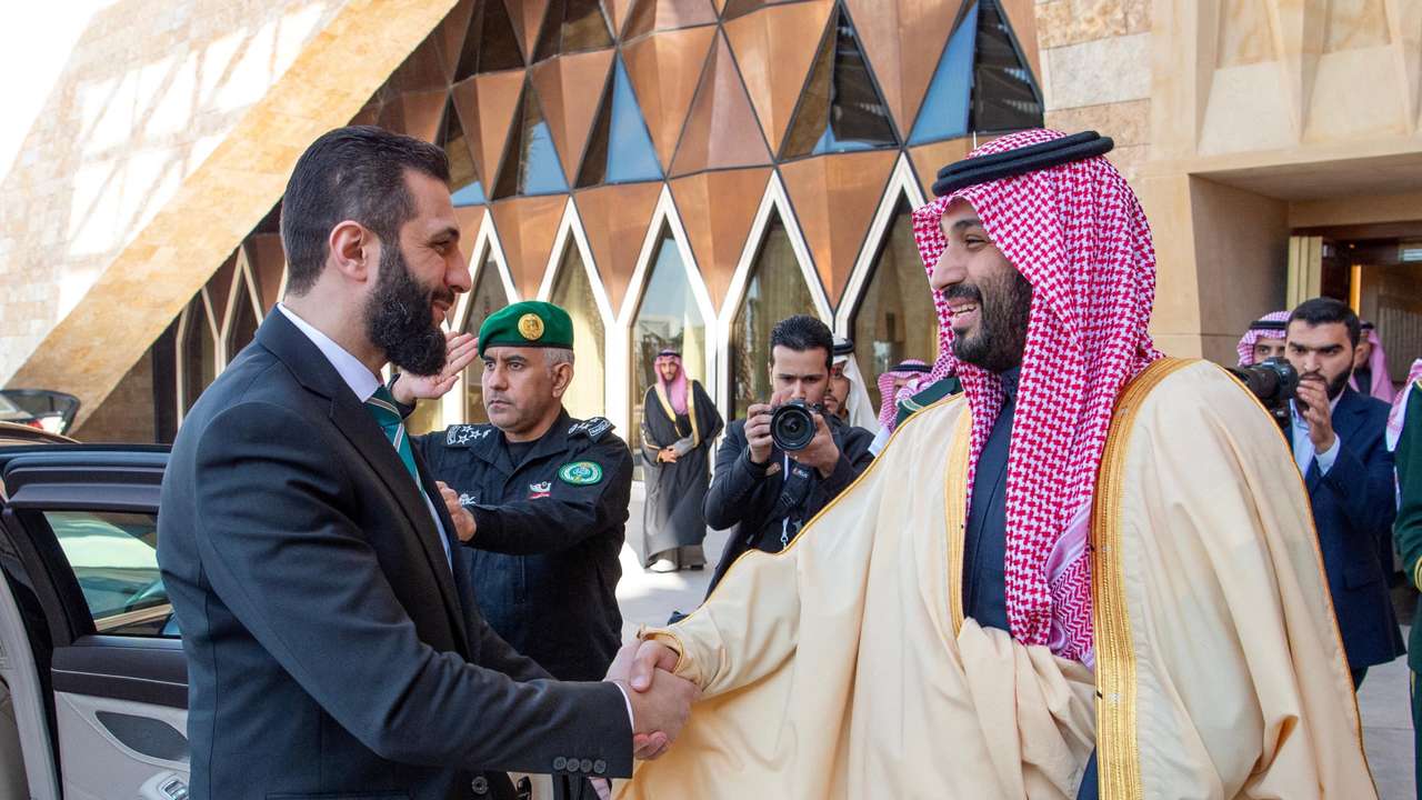 Syria's newly appointed president for a transitional phase Ahmed al-Sharaa visits Riyadh