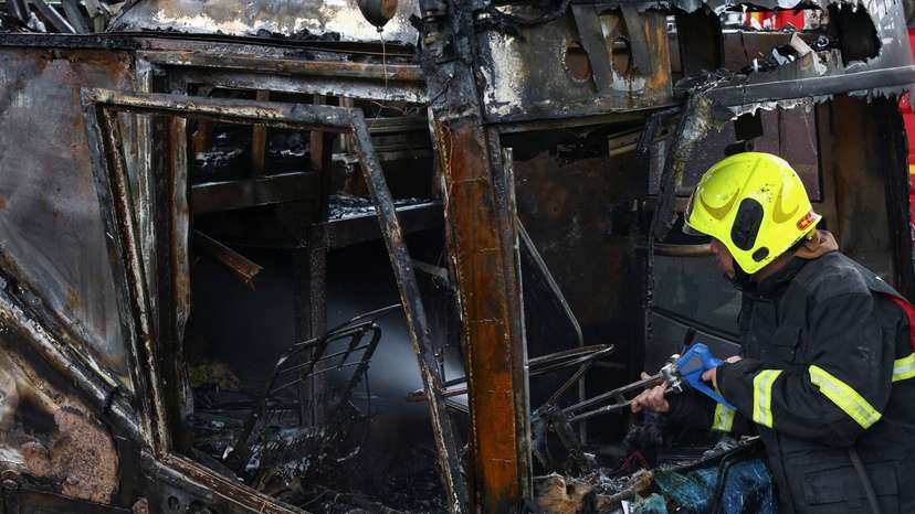 Rescue efforts after bus burns carrying teachers and students on outskirts of Bangkok