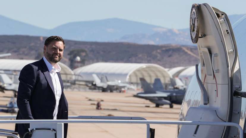 U.S. VP Vance boards Air Force Two at Marine Corps Air Station Miramar in San Diego, California