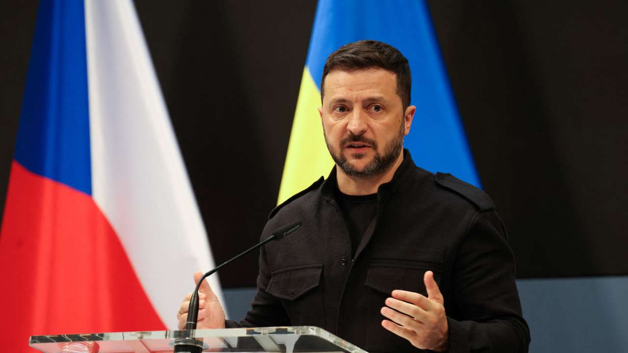 FILE PHOTO: Ukrainian President Volodymyr Zelenskiy visits Prague