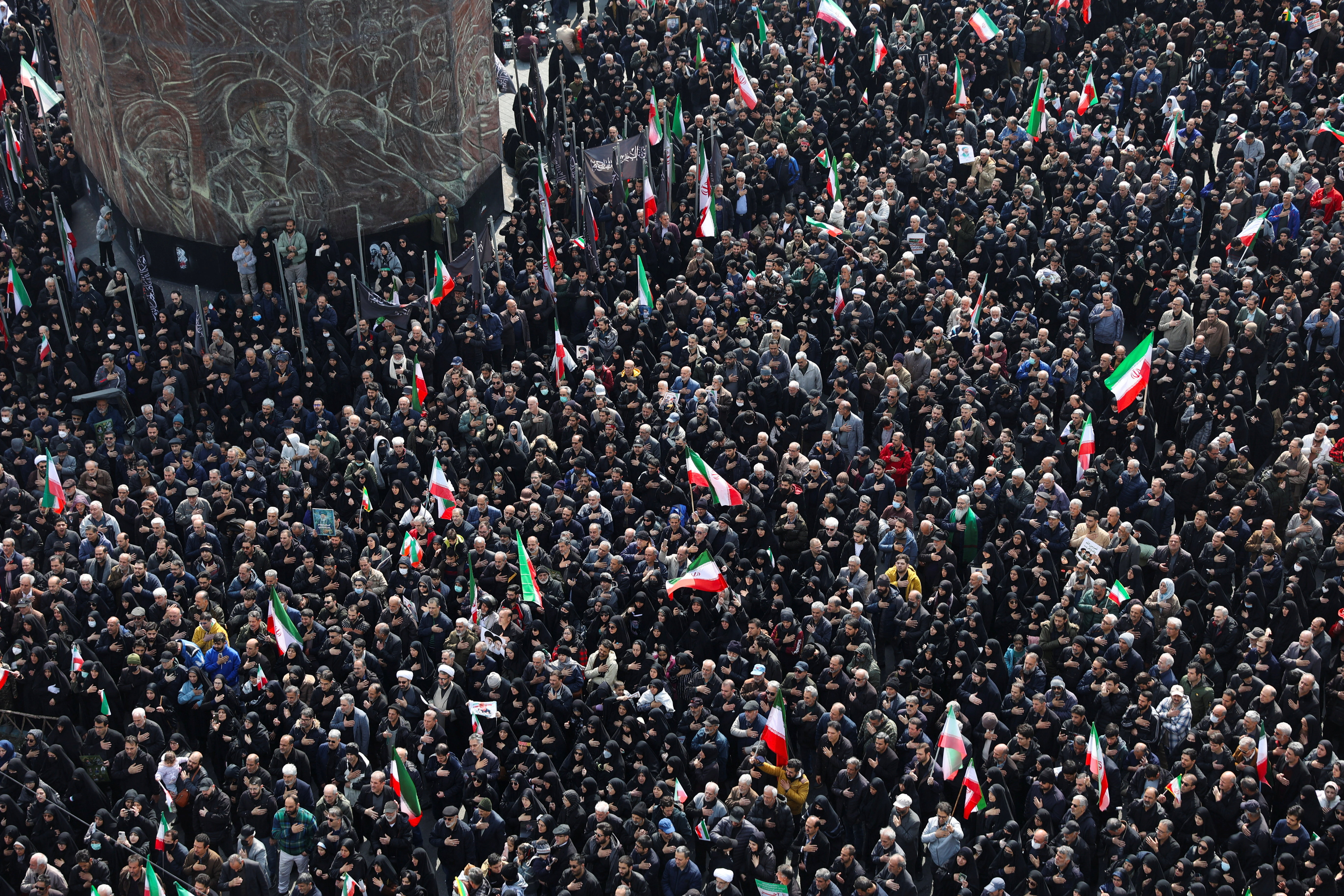 Funeral ceremony for the Iranian military commanders who were killed in strikes, amid the U.S.-Israeli conflict with Iran