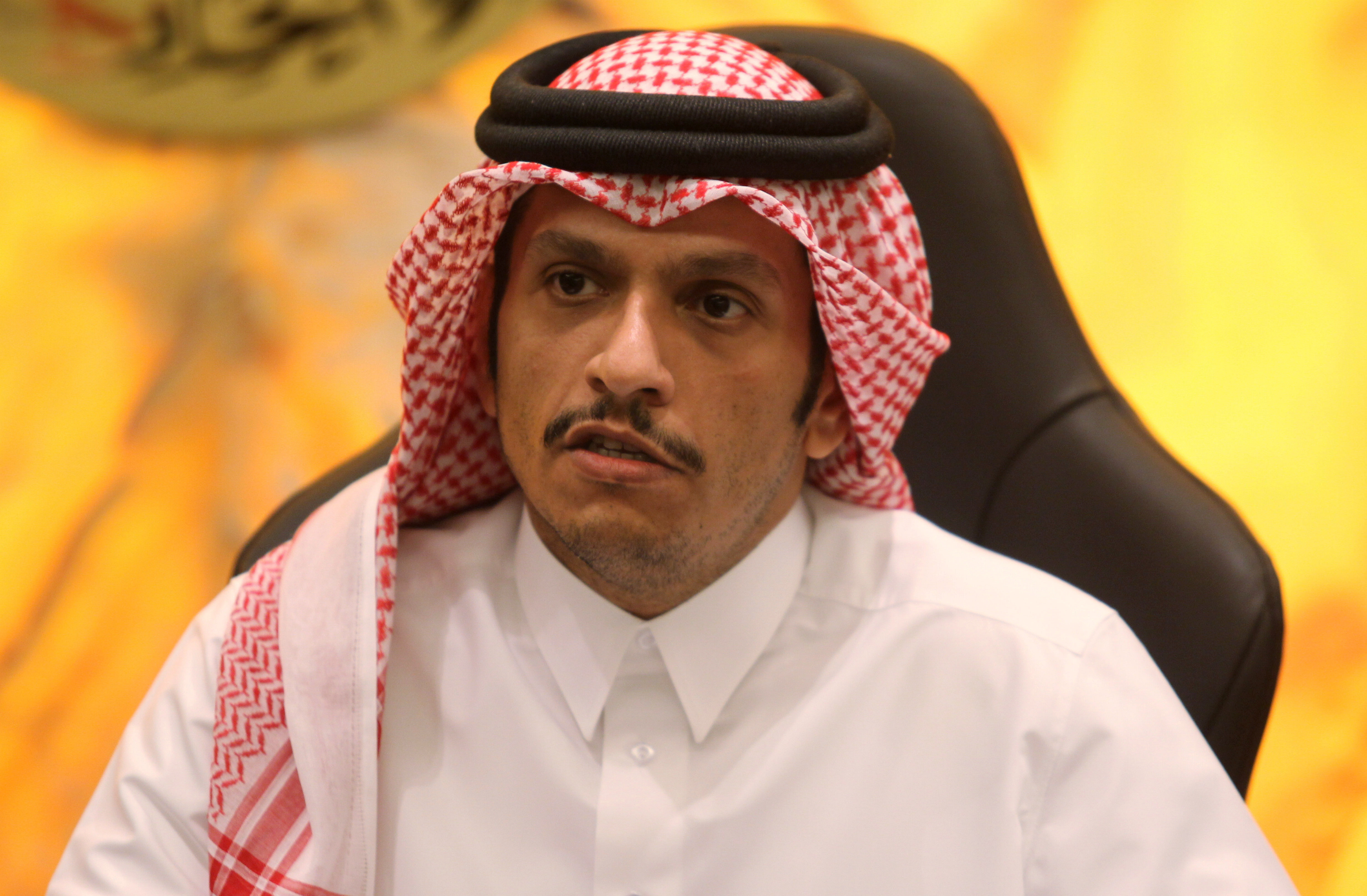 FILE PHOTO: Qatar's Foreign Minister Sheikh Mohammed bin Abdulrahman al-Thani attends an interview in Doha