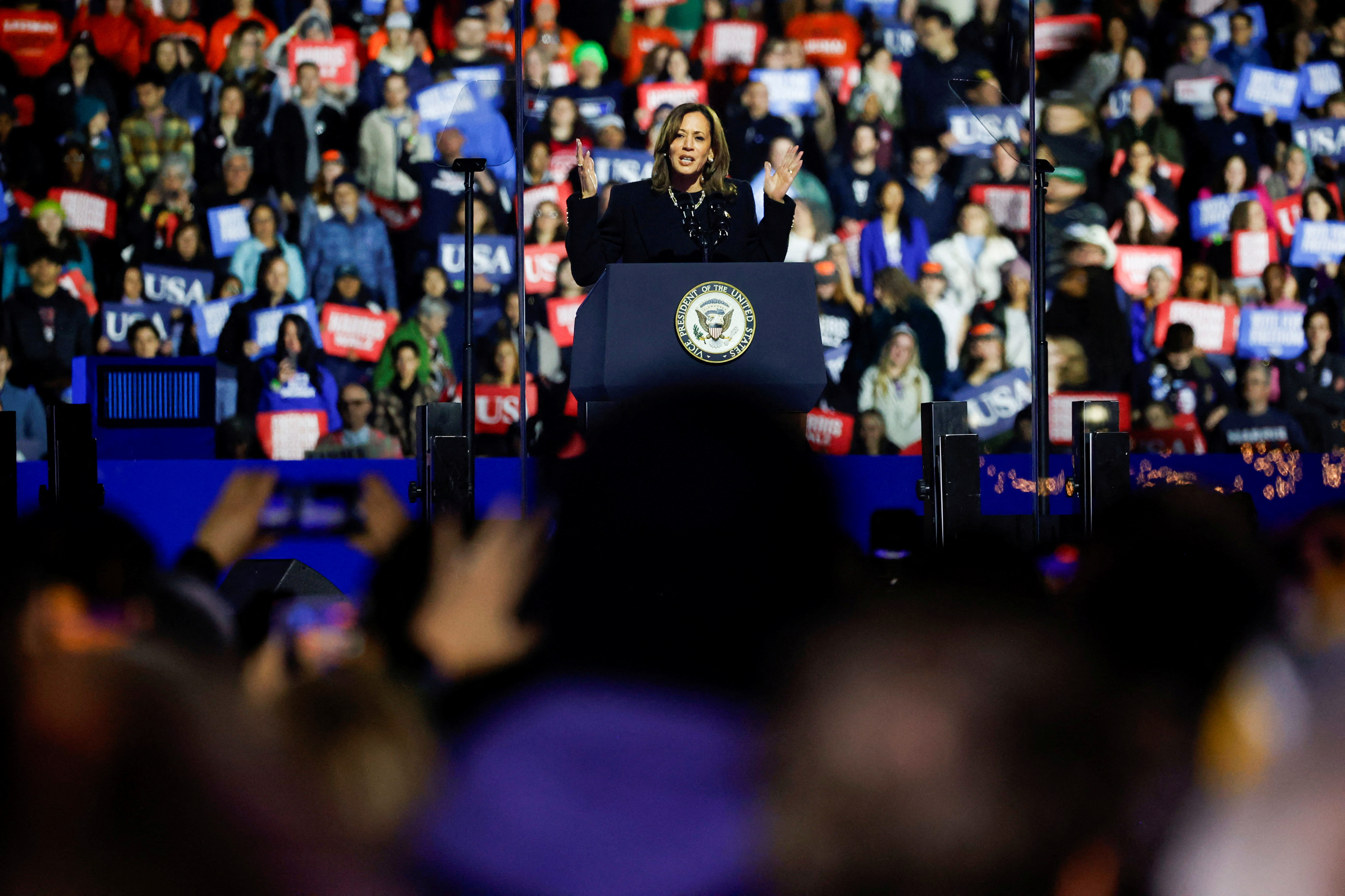 Democratic presidential nominee U.S. Vice President Kamala Harris campaigns in Pennsylvania