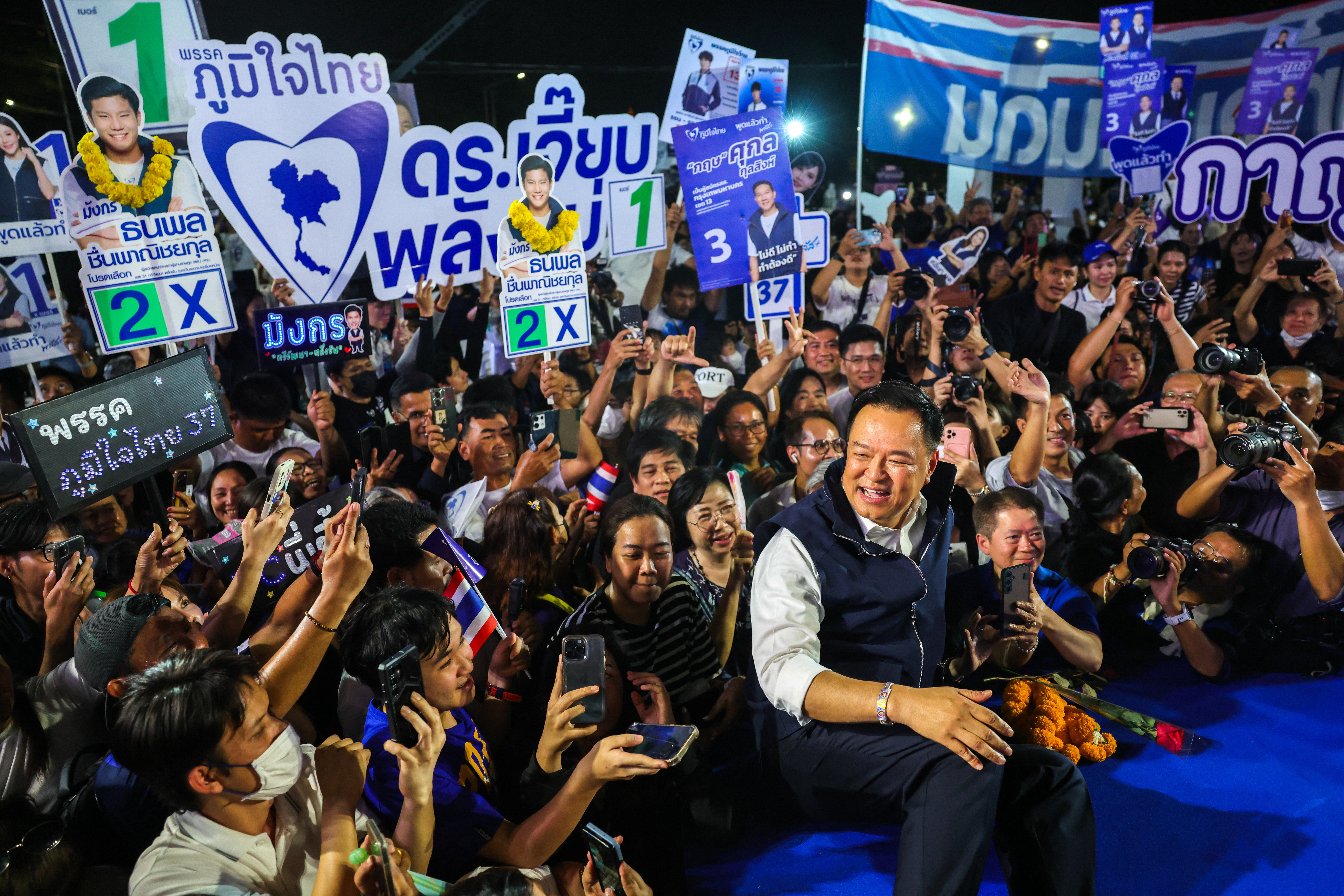 Thailand's Bhumjaithai party campaign ahead of Thailand's general election in Bangkok