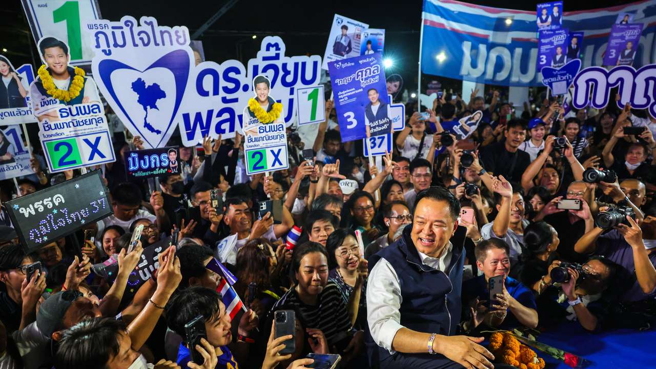 Thailand's Bhumjaithai party campaign ahead of Thailand's general election in Bangkok