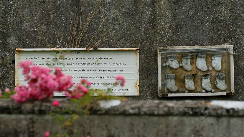 Excavation at the site of Bon Secours Mother and Baby Home, where bodies of 796 babies were uncovered, in Tuam