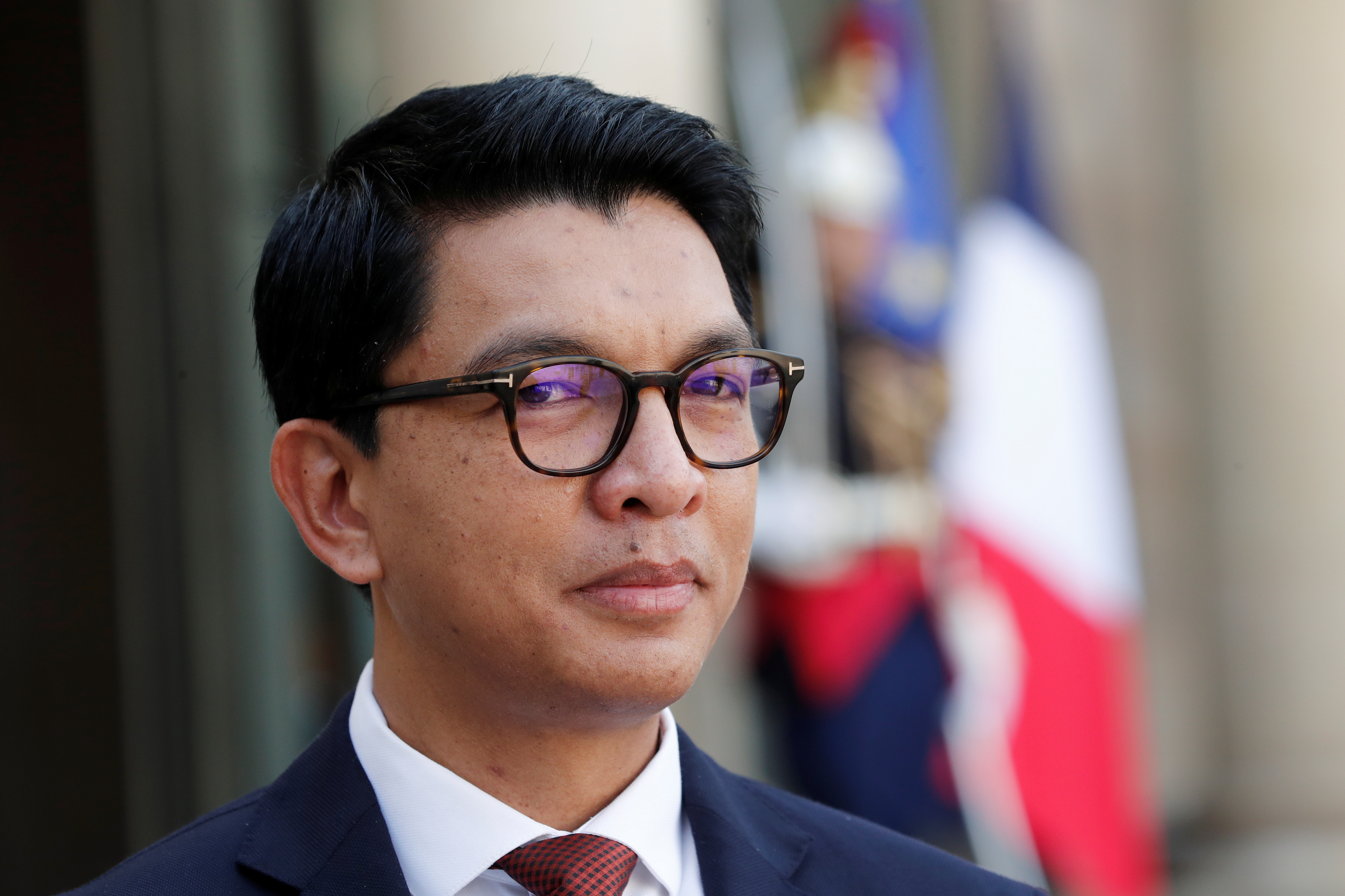French President Macron meets Madagascar President Rajoelina in Paris