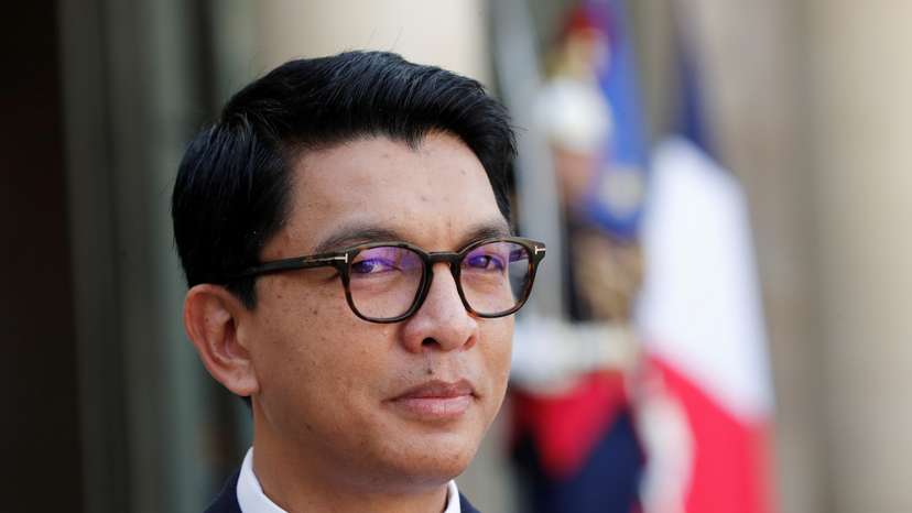 French President Macron meets Madagascar President Rajoelina in Paris