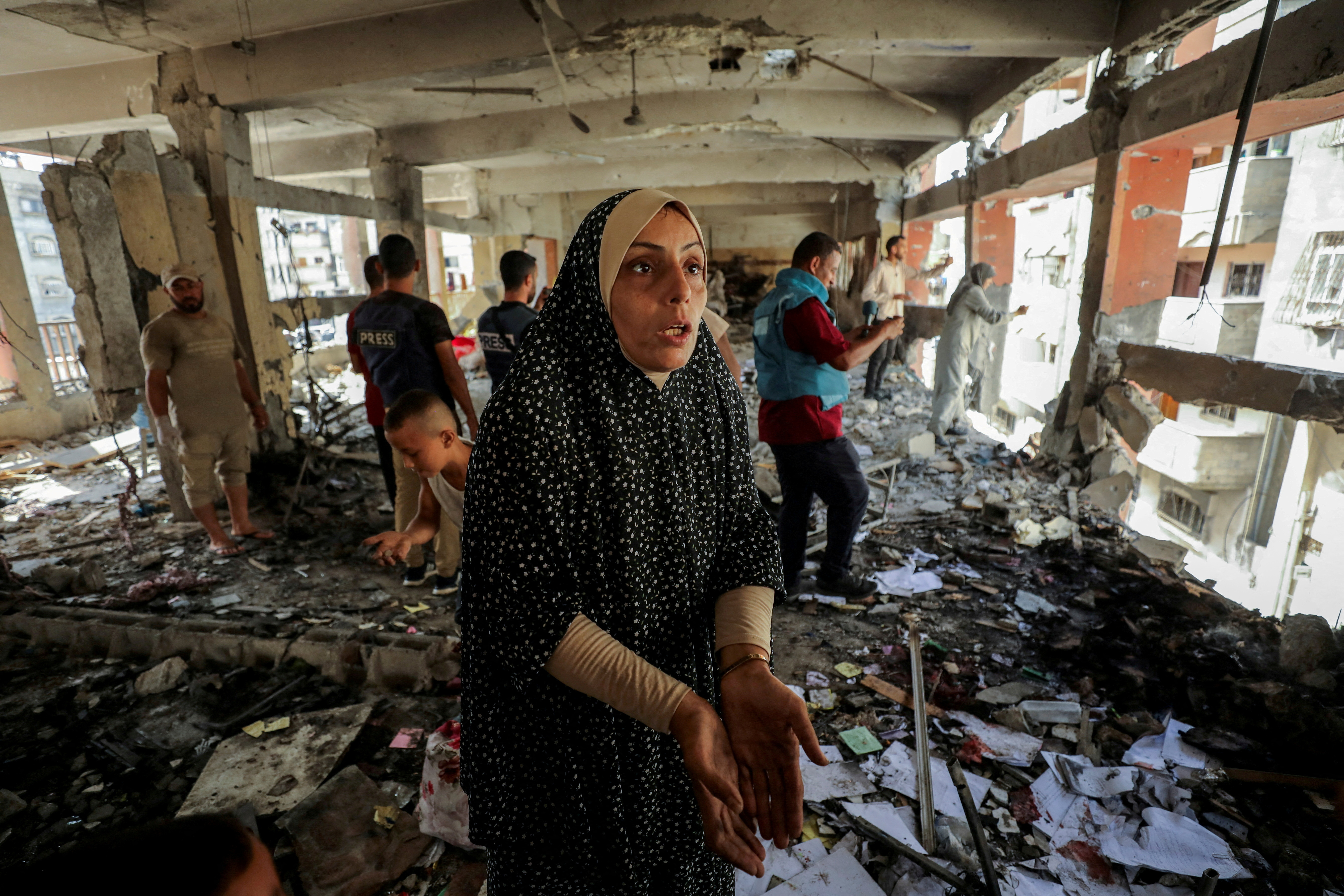 FILE PHOTO: Site of an Israeli strike on a school sheltering displaced people, in Gaza City