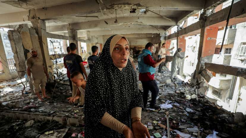 FILE PHOTO: Site of an Israeli strike on a school sheltering displaced people, in Gaza City
