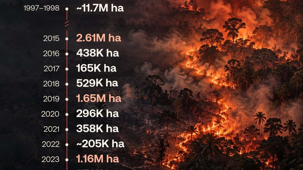 Indonesia's 2026 forest fires burn nearly 2 million hectares as the crisis worsens