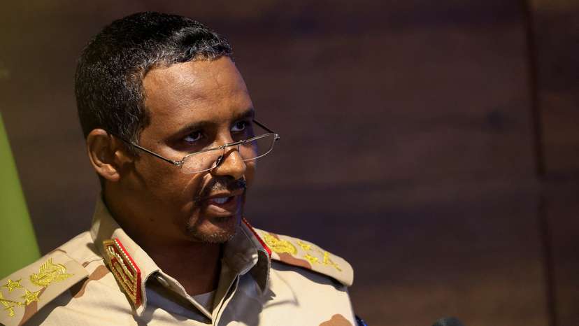 Deputy head of Sudan's sovereign council General Mohamed Hamdan Dagalo speaks during a press conference in Khartoum