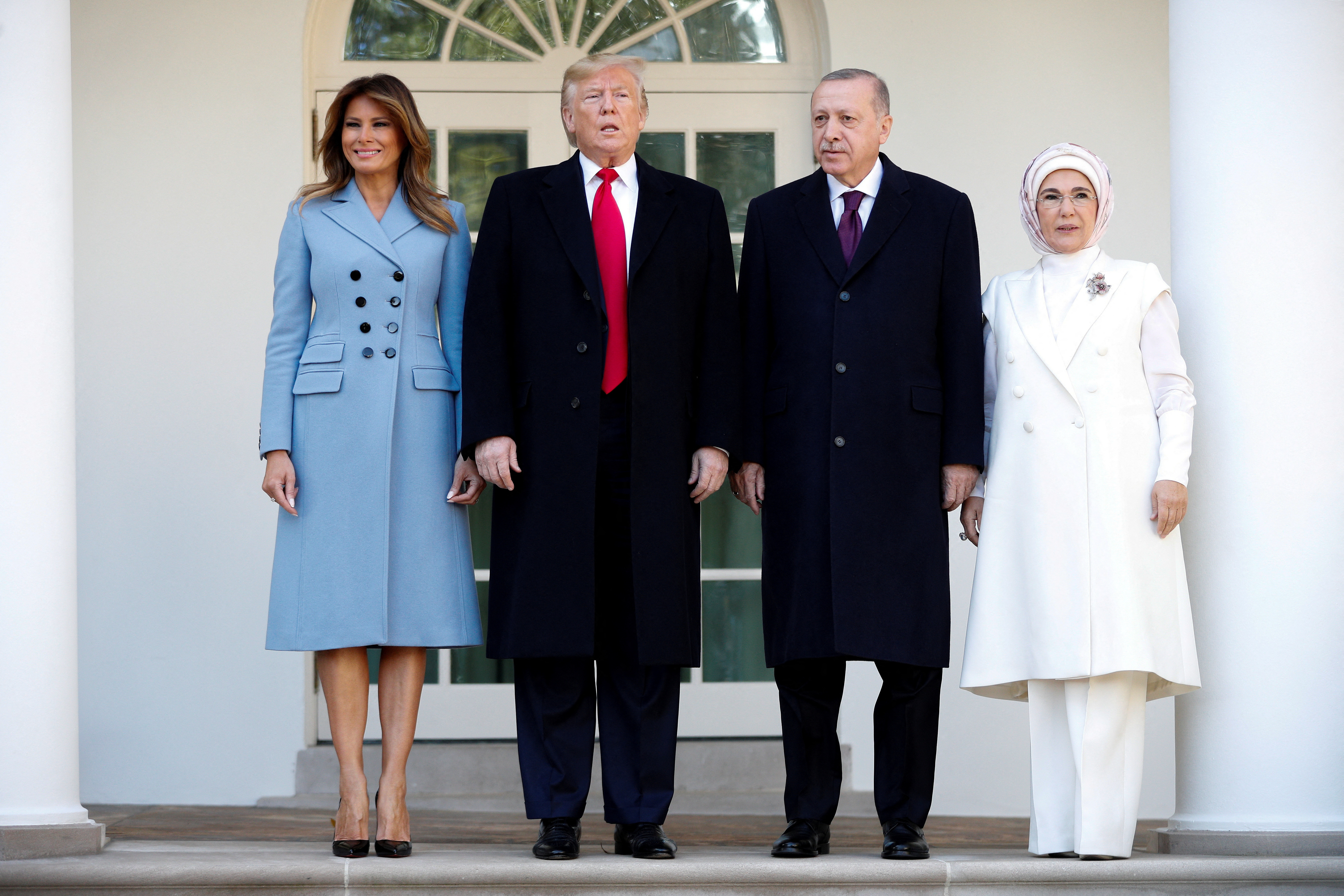FILE PHOTO: U.S. President Donald Trump welcomes Turkey's President Erdogan at the White House in Washington