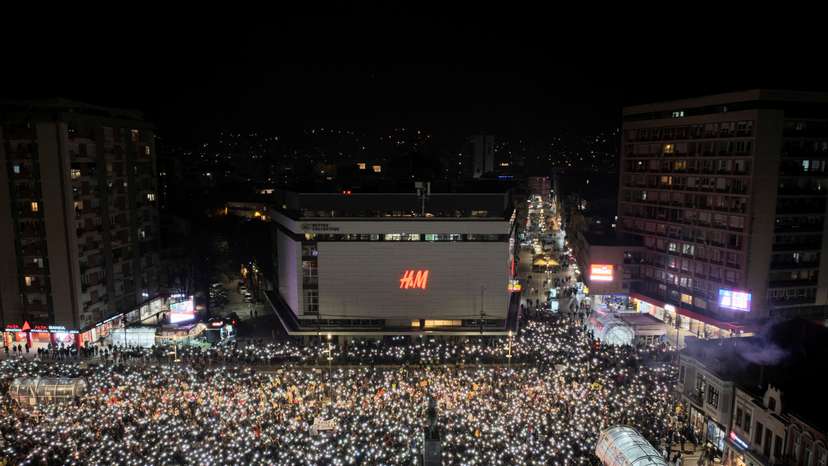 Protest over the fatal November 2024 Novi Sad railway station roof collapse, in Nis
