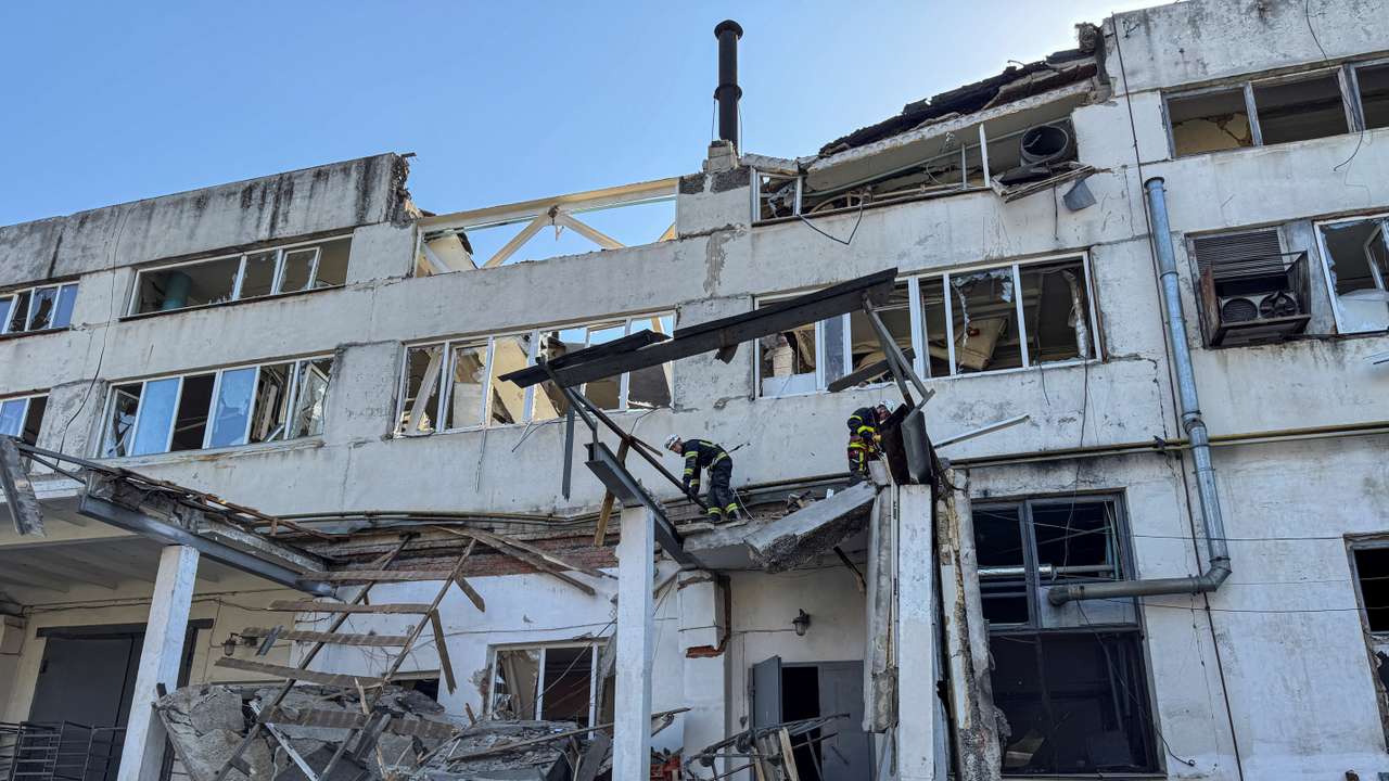 Aftermath of a Russian drone attack in Sumy