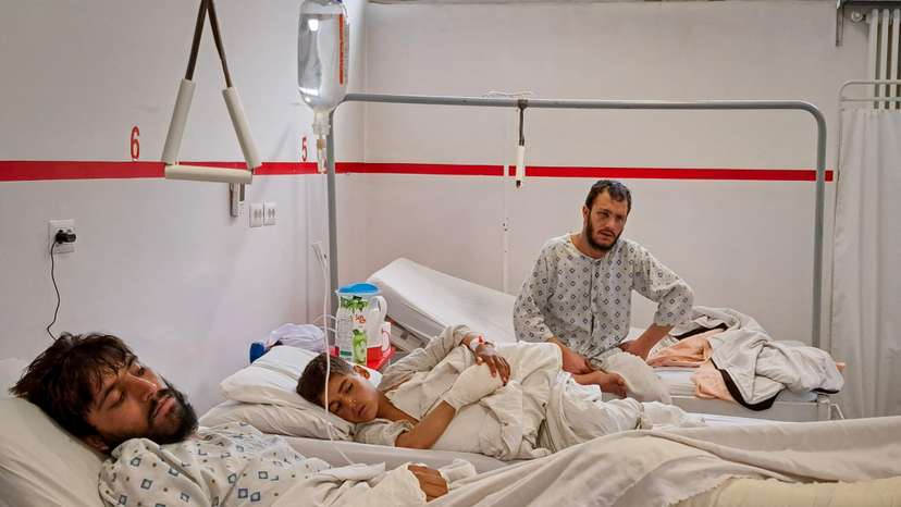 Aftermath of an air strike in Kabul