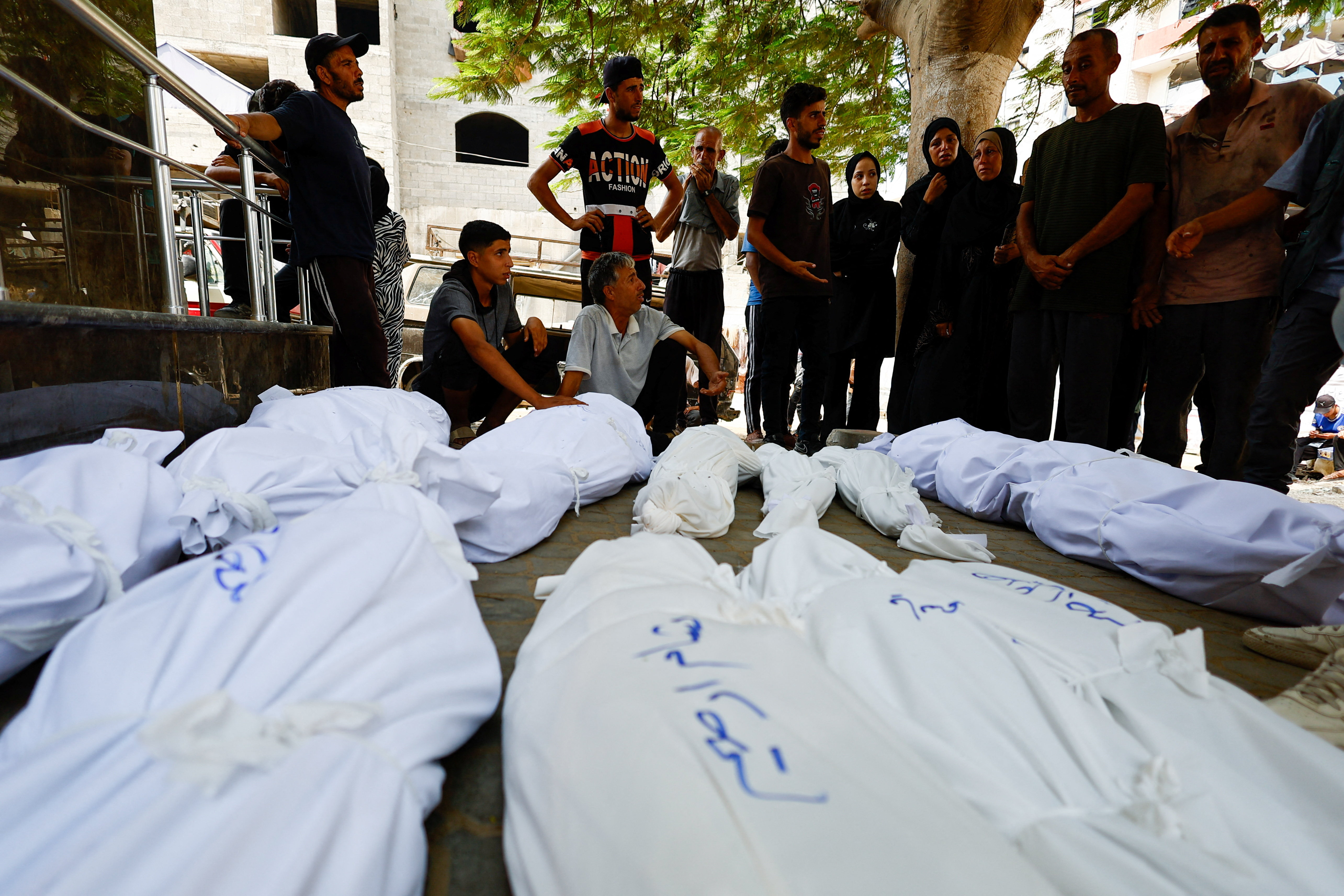 Palestinians mourn loved ones killed in Israel strike, in Gaza City