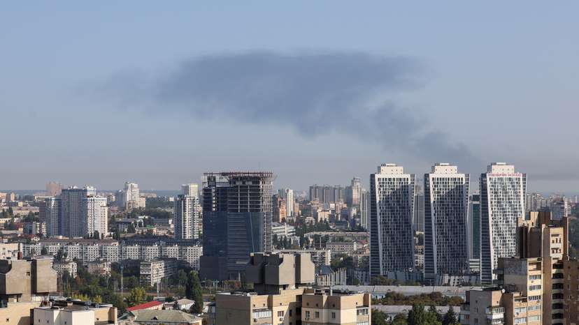 Russian missile strike in Kyiv