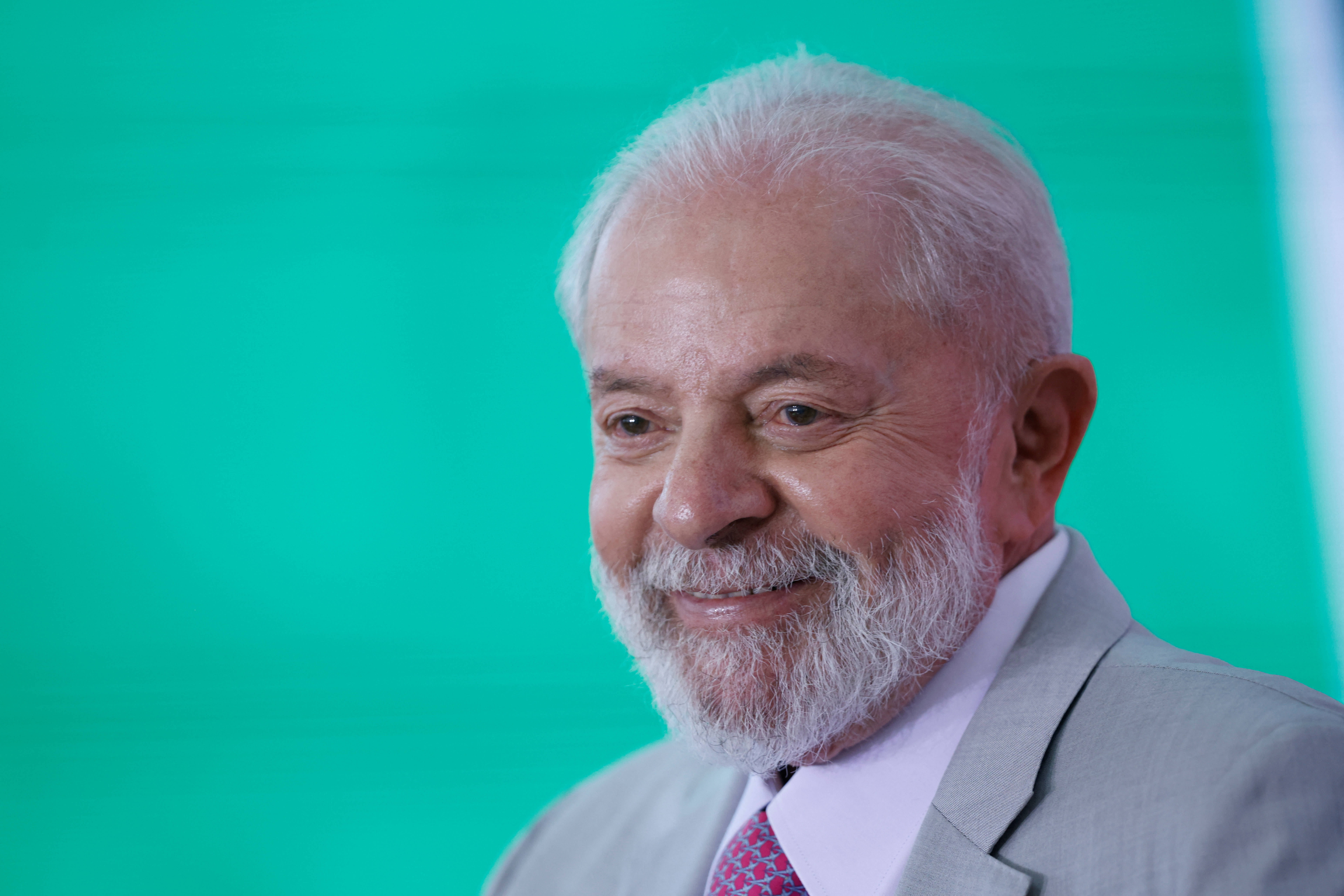 Brazil's President Luiz Inacio Lula da Silva attends a news conference at the Planalto Palace in Brasilia