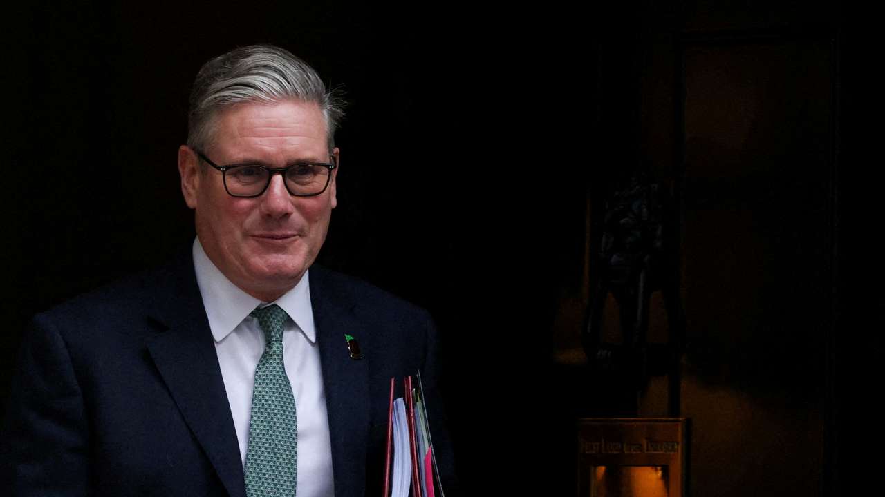 FILE PHOTO: British PM Keir Starmer leaves 10 Downing Street in London