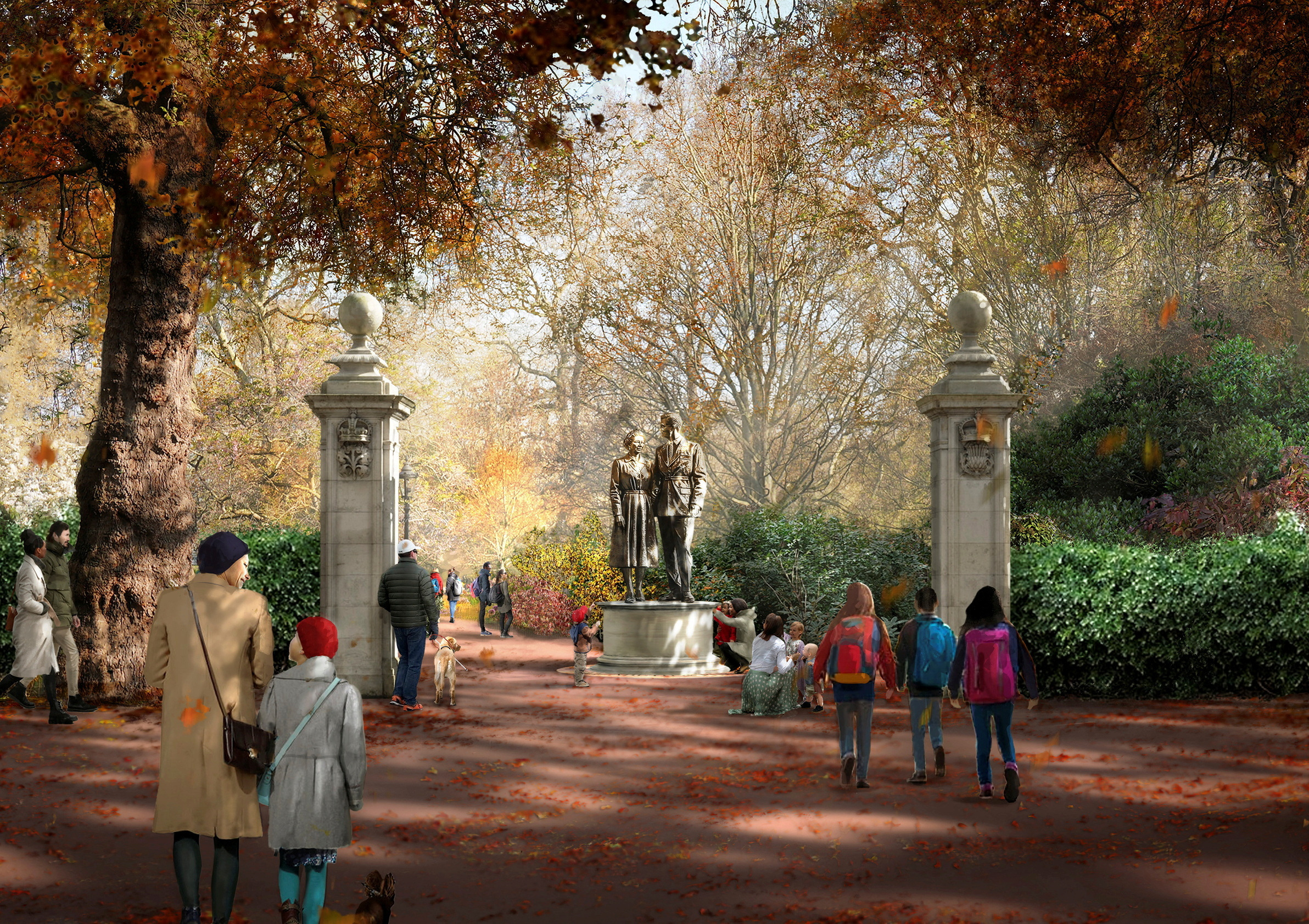 Design for a national memorial to the Queen in St James's Park in London