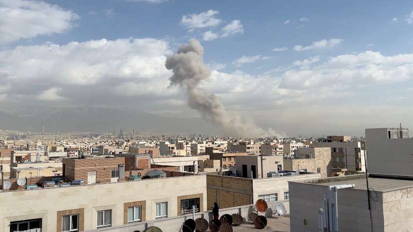 Smoke rises following an explosion, after Israel's Defence Minister Israel Katz said Israel had launched a pre-emptive attack against Iran, in Tehran