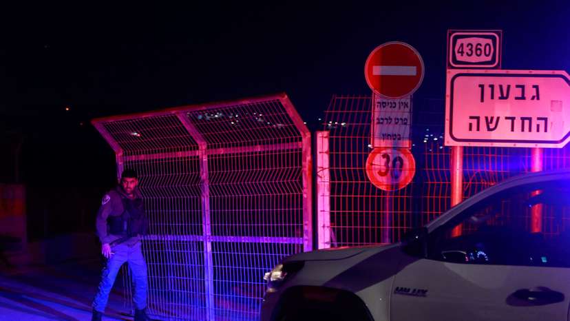 Aftermath of suspected ramming attack, near Givat Zeev