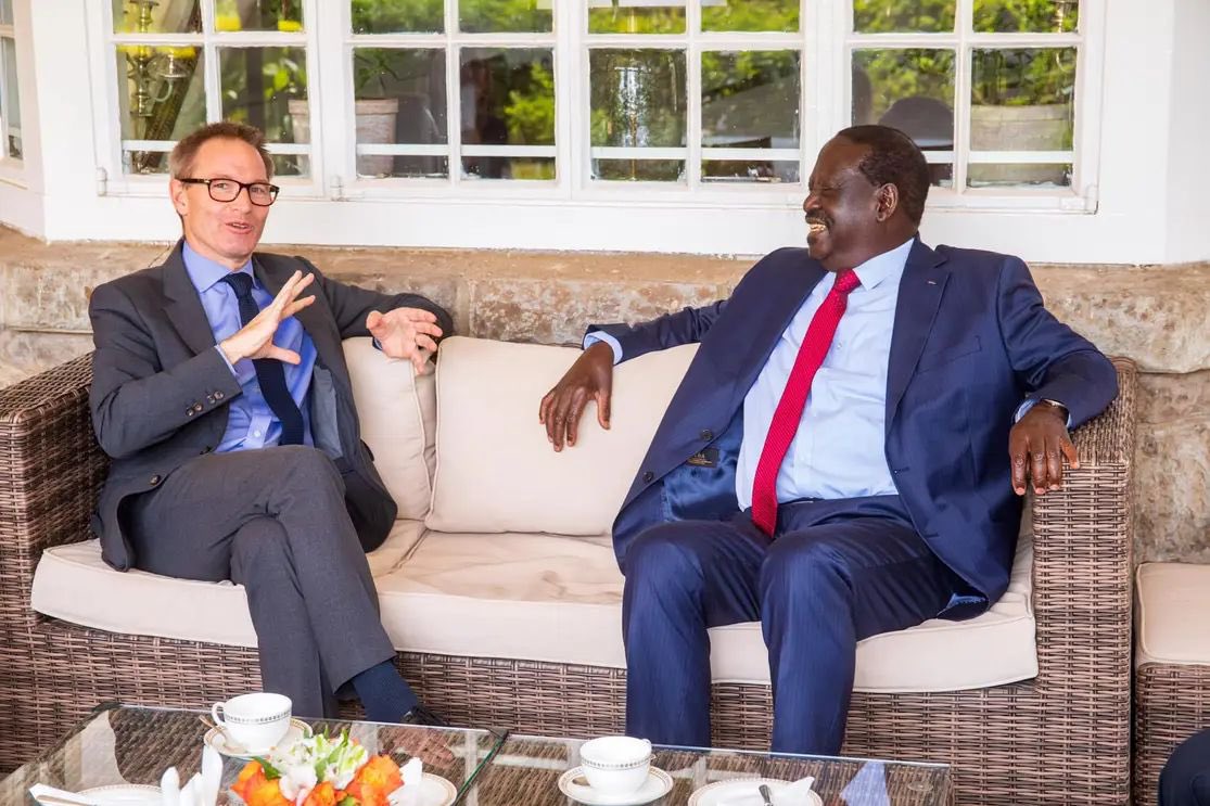 Raila Odinga Kenya president and Neil Wigan British High Commissioner