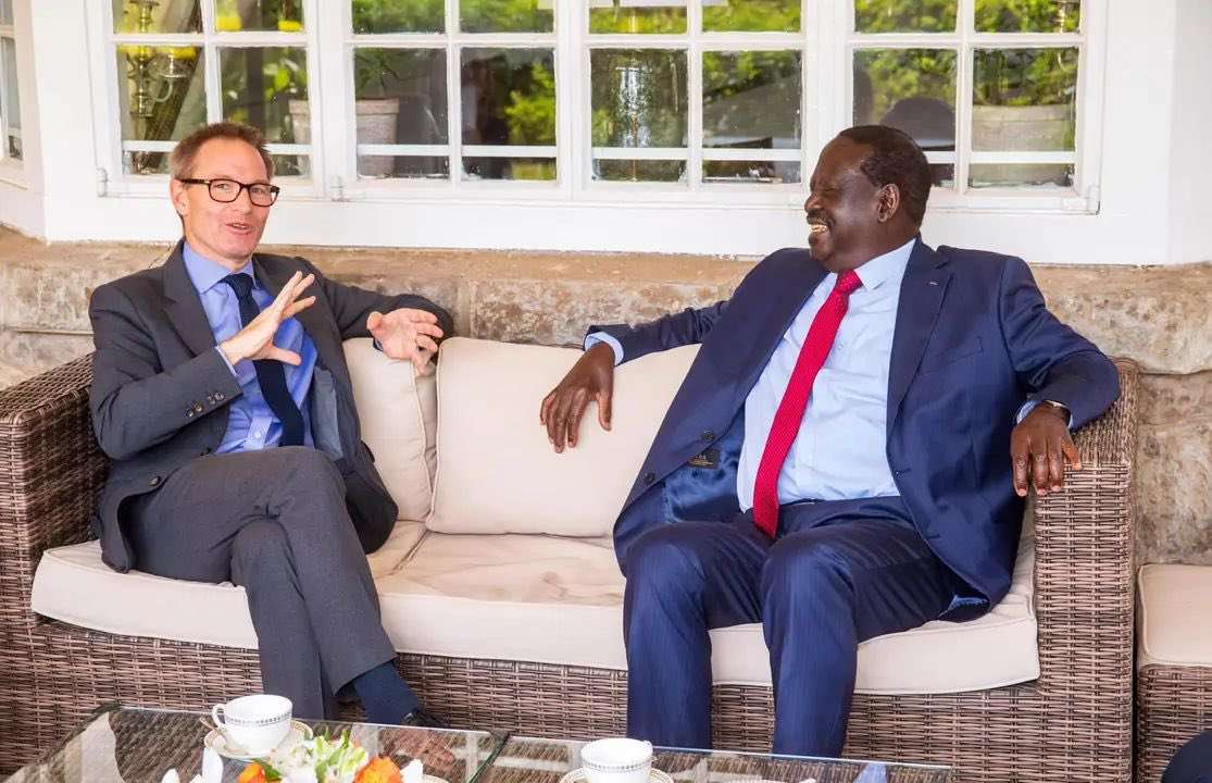 Raila Odinga Kenya president and Neil Wigan British High Commissioner