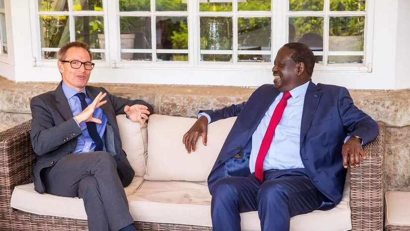 Raila Odinga Kenya president and Neil Wigan British High Commissioner