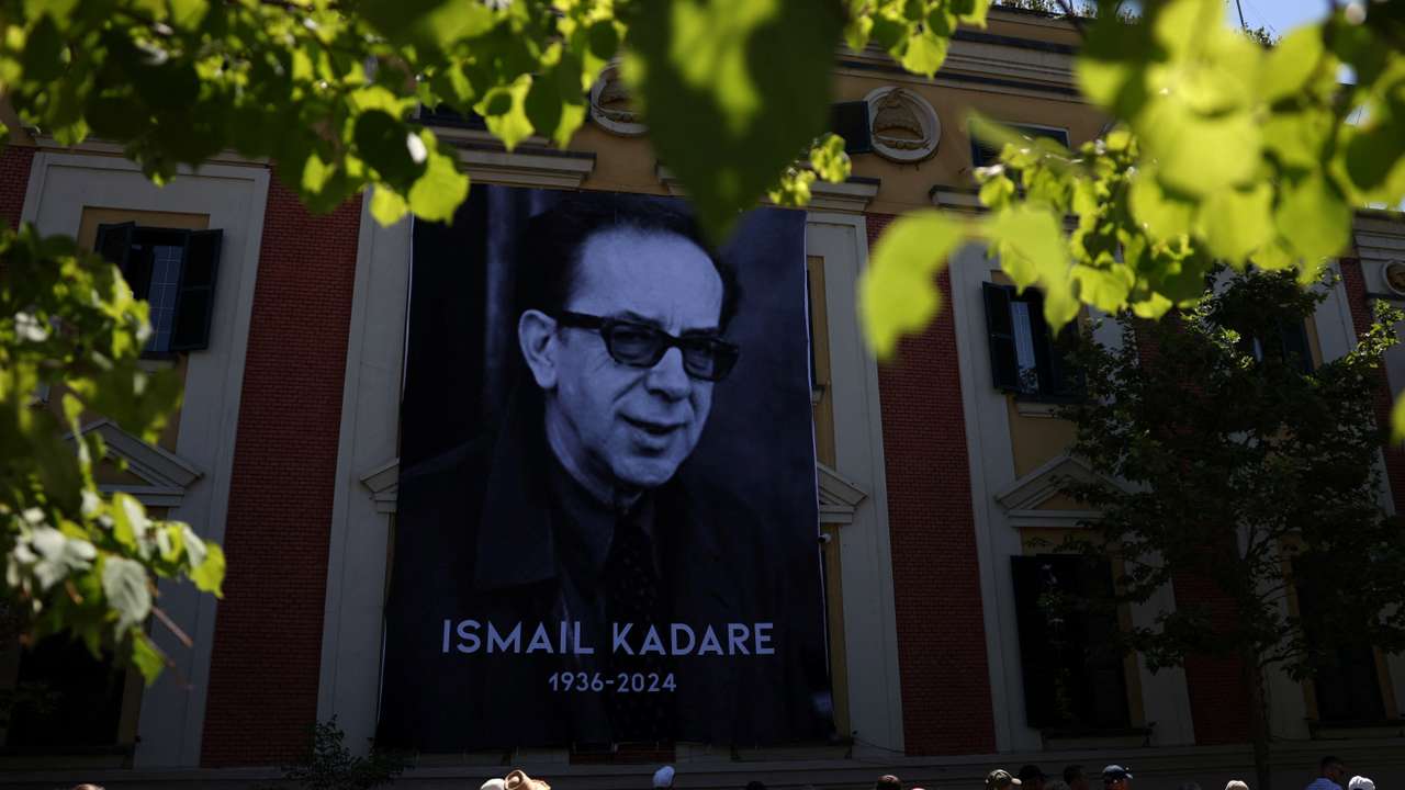 Funeral of Albanian novelist and playwright Ismail Kadare, in Tirana