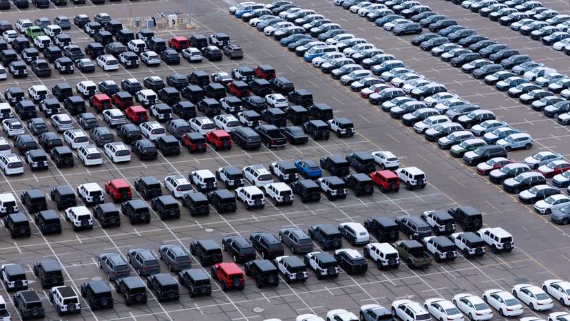 Automobiles at the shipping terminal in San Diego