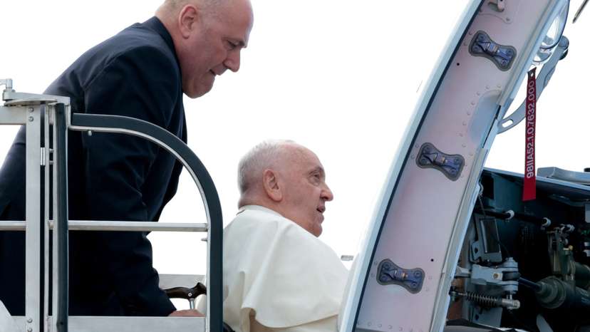 Pope leaves Rome for a trip to Asia