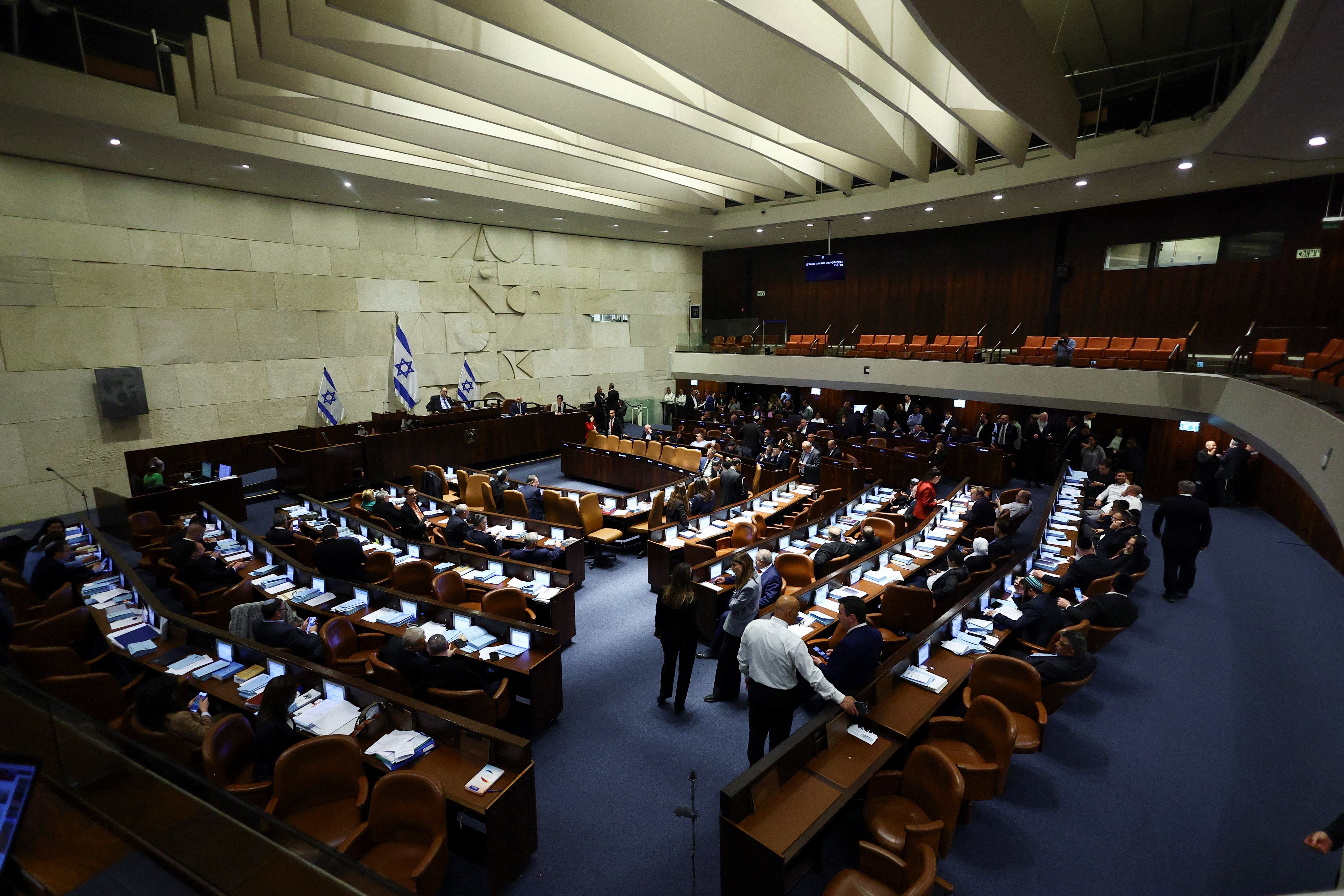 Israeli PM Netanyahu attends a meeting at the Knesset in Jerusalem
