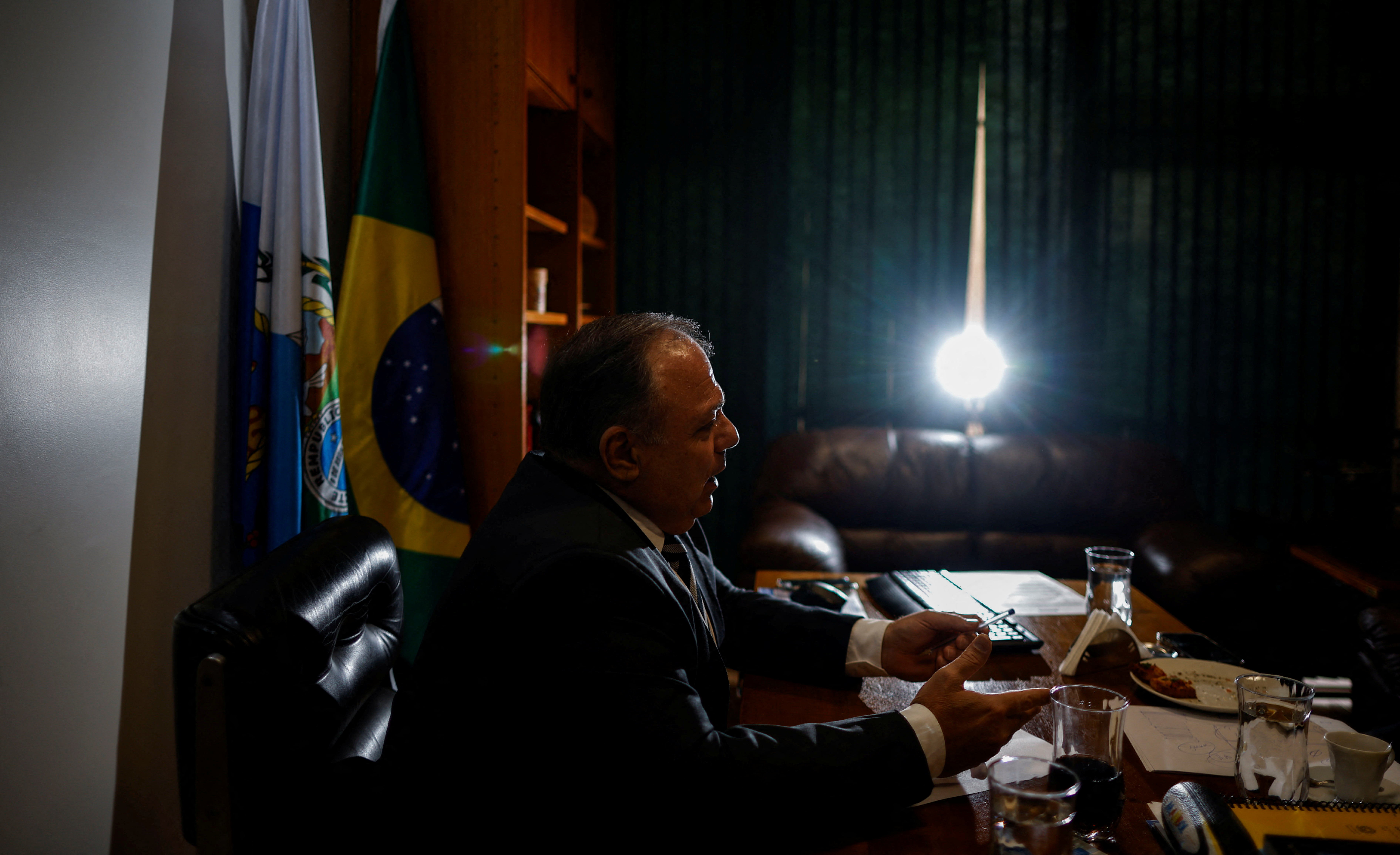 Brazil's Federal Deputy Eduardo Pazuello attends an interview with Reuters in Brasilia