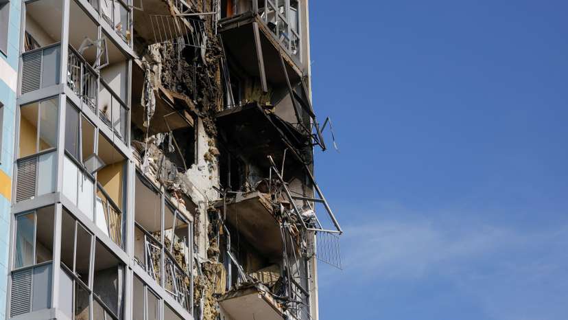 Aftermath of drone attack in Moscow region