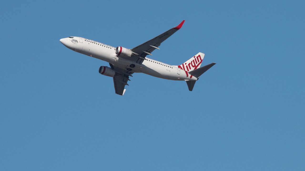 FILE PHOTO: A Virgin Australia Airlines plane takes off from Kingsford Smith International Airport in Sydney
