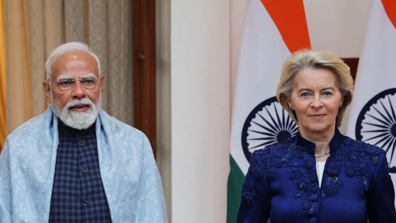 European Commission President von der Leyen and European Council President Costa visit India