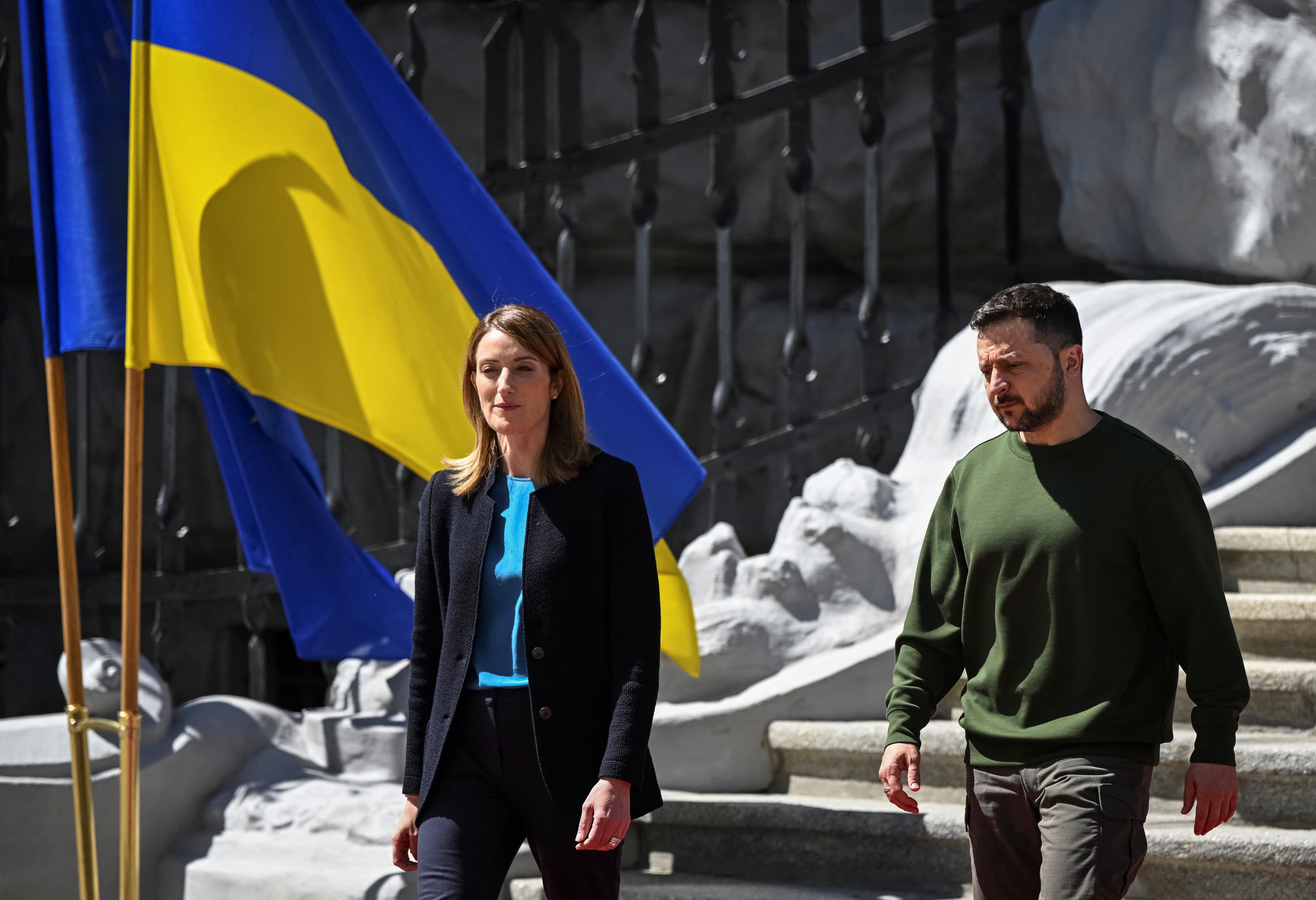 European Parliament President Metsola visits Kyiv