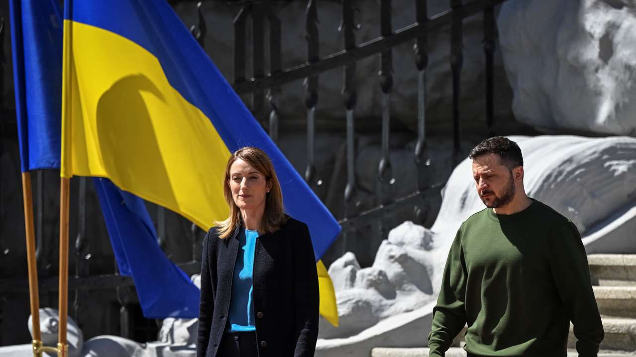 European Parliament President Metsola visits Kyiv