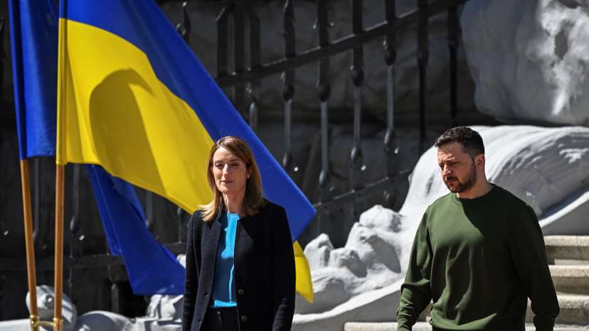 European Parliament President Metsola visits Kyiv